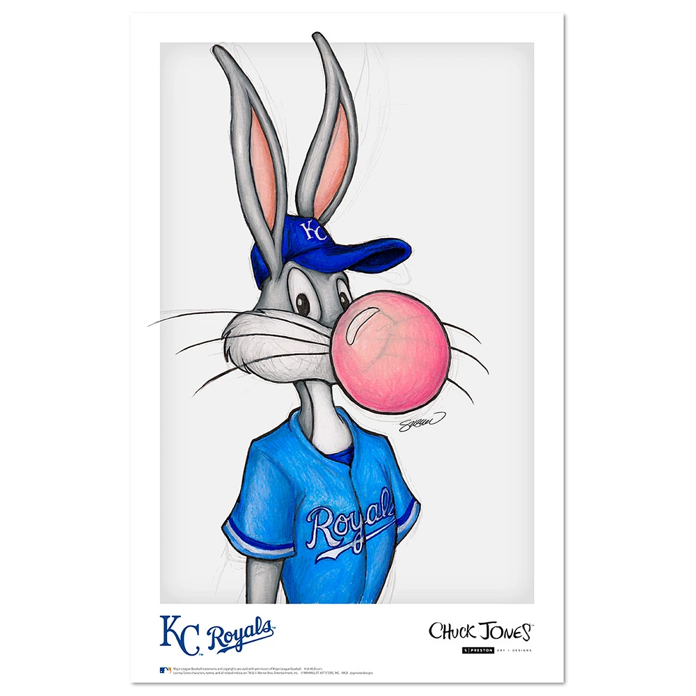 Kansas City Royals Baseball Bugs Bunny 11'' x 17'' Art Poster