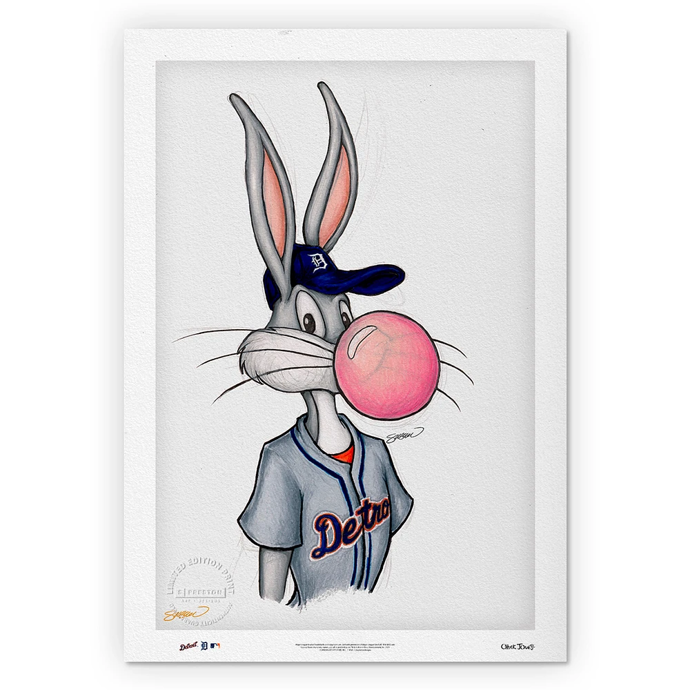 Detroit Tigers Bugs Bunny 14'' x 20'' Limited Edition Fine Art Print