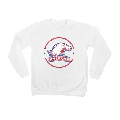 Youth White American University Eagles End Zone Pullover Sweatshirt