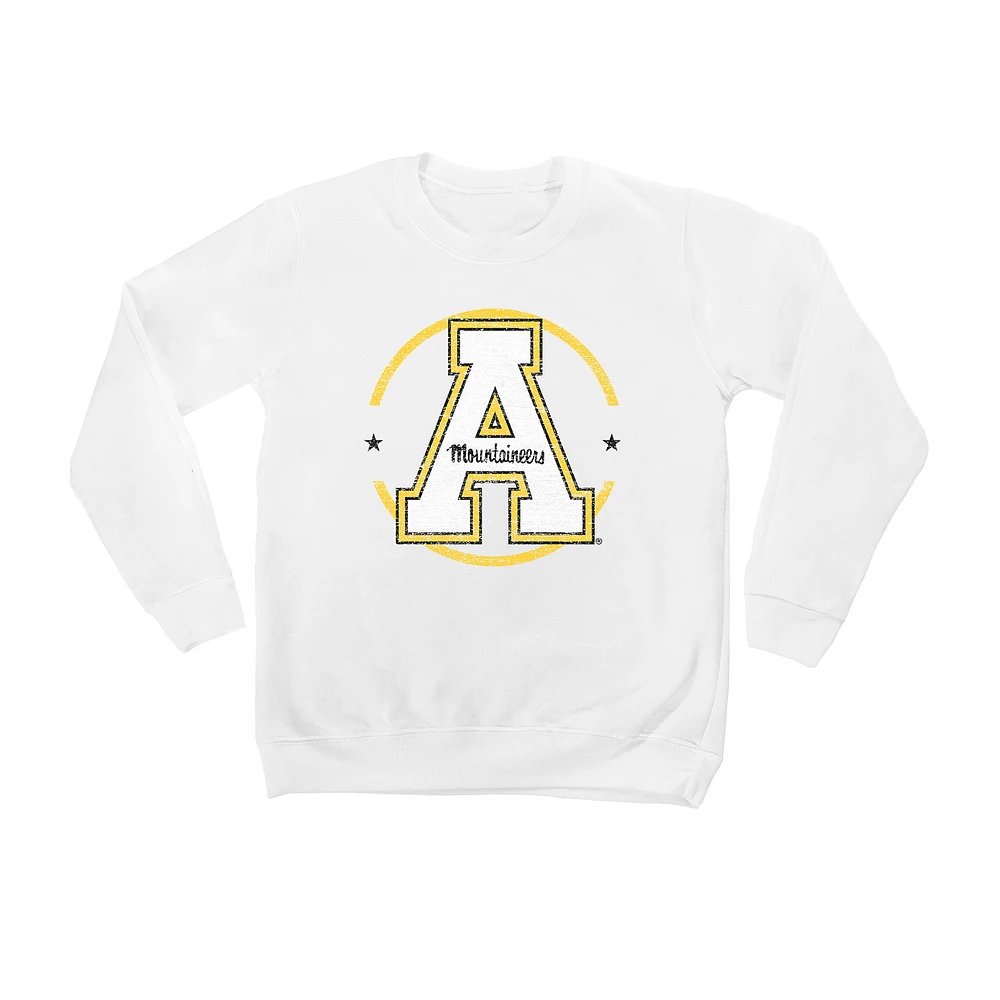 Youth White Appalachian State Mountaineers End Zone Pullover Sweatshirt