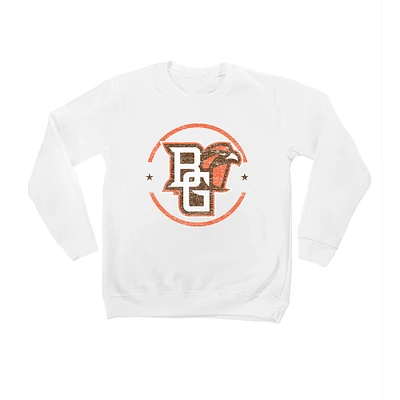 Youth White Bowling Green St. Falcons End Zone Pullover Sweatshirt