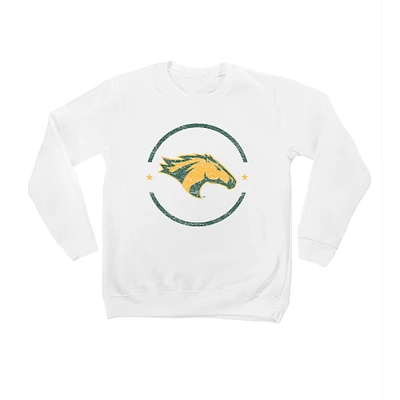 Youth White Cal Poly Mustangs End Zone Pullover Sweatshirt