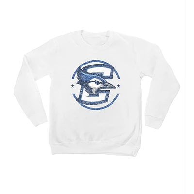 Youth White Creighton Bluejays End Zone Pullover Sweatshirt