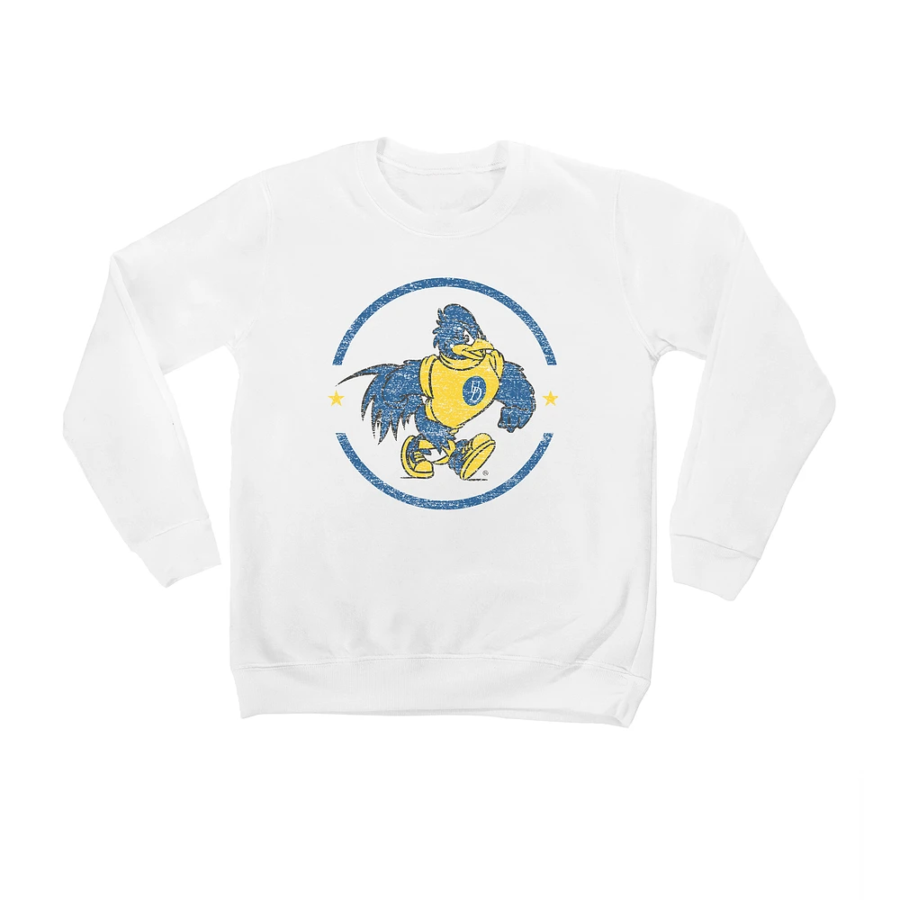 Youth White Delaware Fightin' Blue Hens End Zone Pullover Sweatshirt