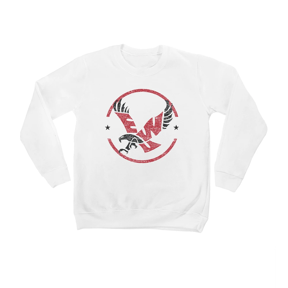 Youth White Eastern Washington Eagles End Zone Pullover Sweatshirt