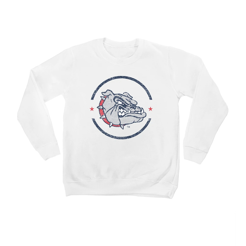 Youth White Gonzaga Bulldogs End Zone Pullover Sweatshirt