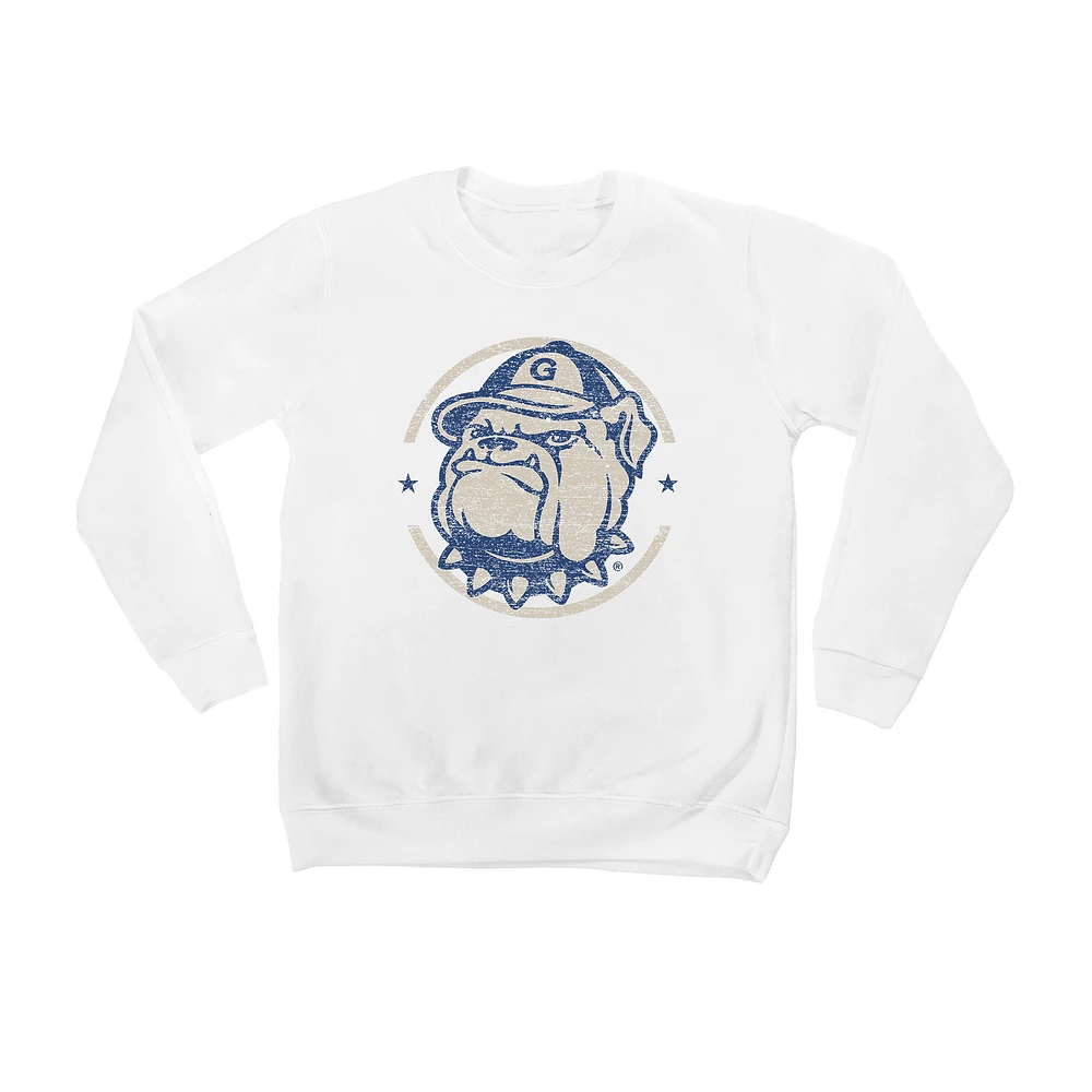 Youth White Georgetown Hoyas End Zone Pullover Sweatshirt