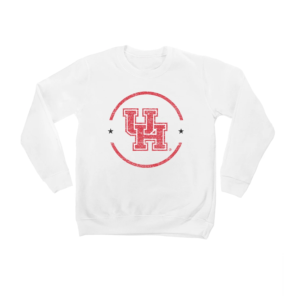 Youth White Houston Cougars End Zone Pullover Sweatshirt