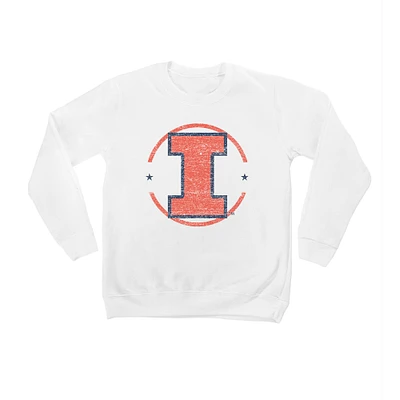 Youth White Illinois Fighting Illini End Zone Pullover Sweatshirt