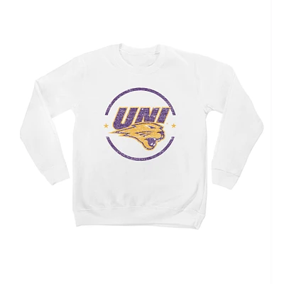 Youth White Northern Iowa Panthers End Zone Pullover Sweatshirt