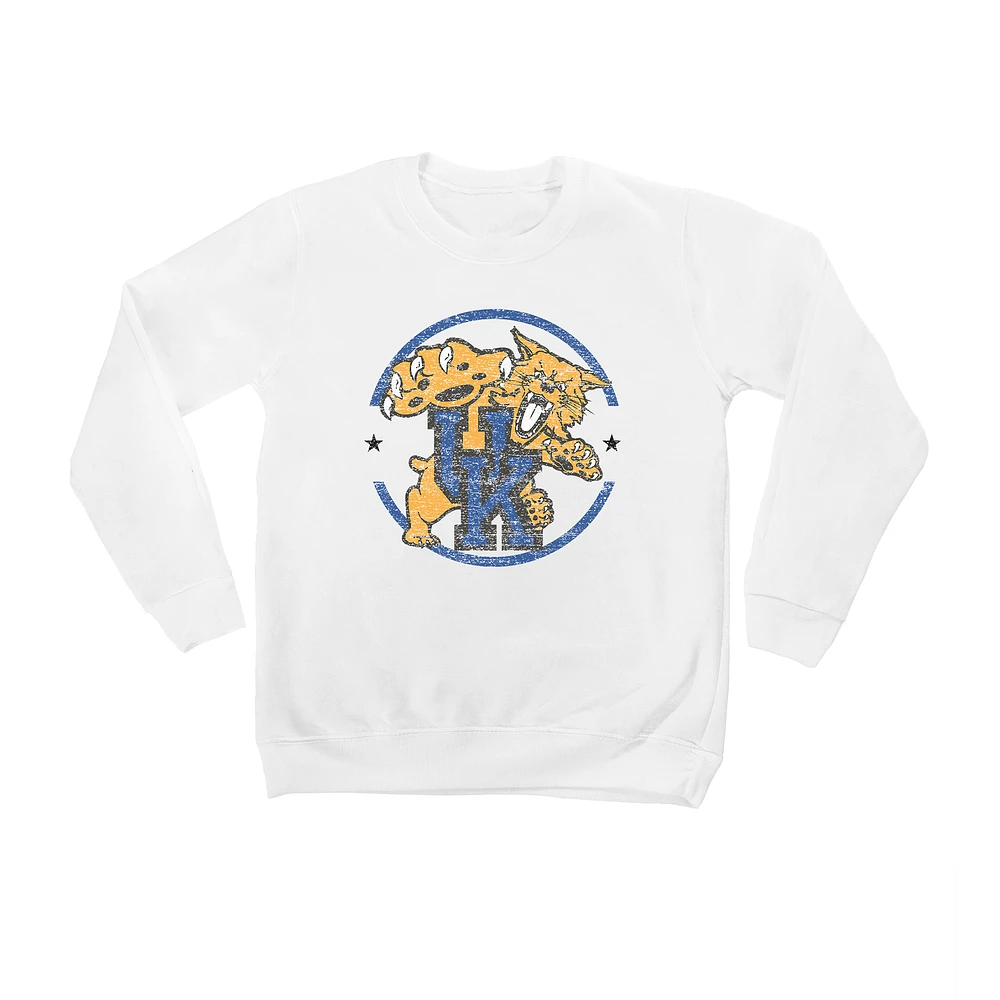 Youth White Kentucky Wildcats End Zone Pullover Sweatshirt