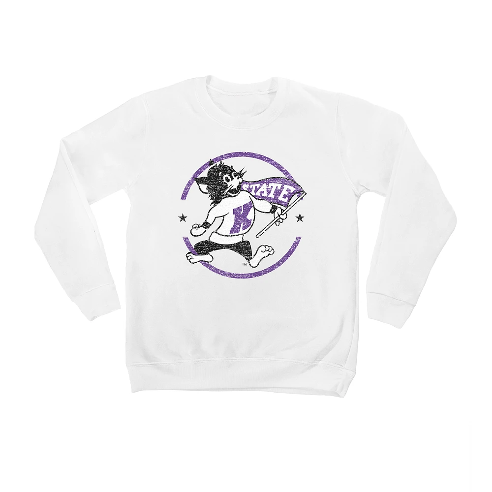 Youth White Kansas State Wildcats End Zone Pullover Sweatshirt