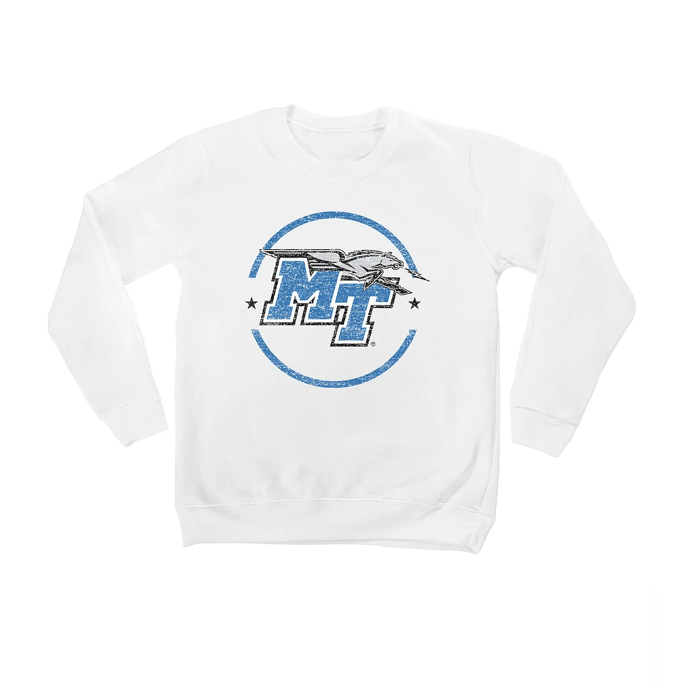 Youth White MTSU Blue Raiders End Zone Pullover Sweatshirt
