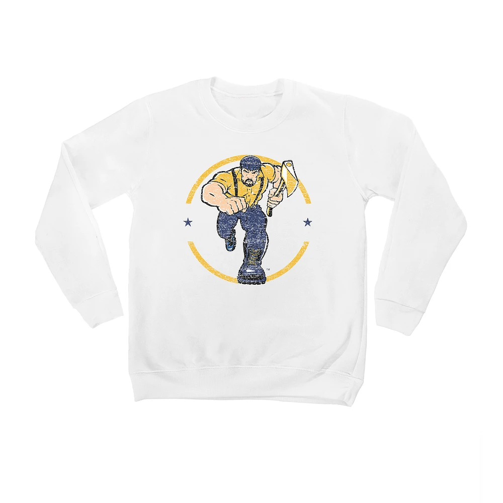 Youth White Northern Arizona Lumberjacks End Zone Pullover Sweatshirt