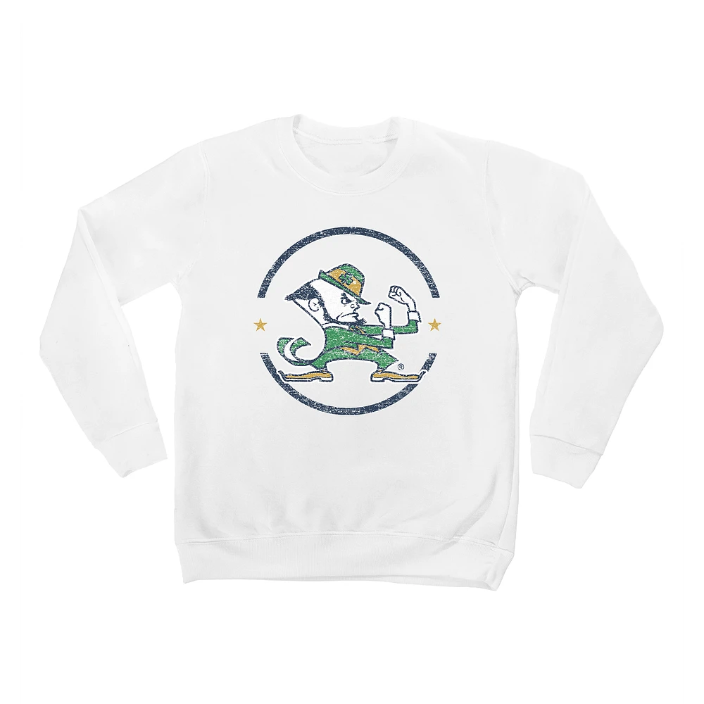 Youth White Notre Dame Fighting Irish End Zone Pullover Sweatshirt