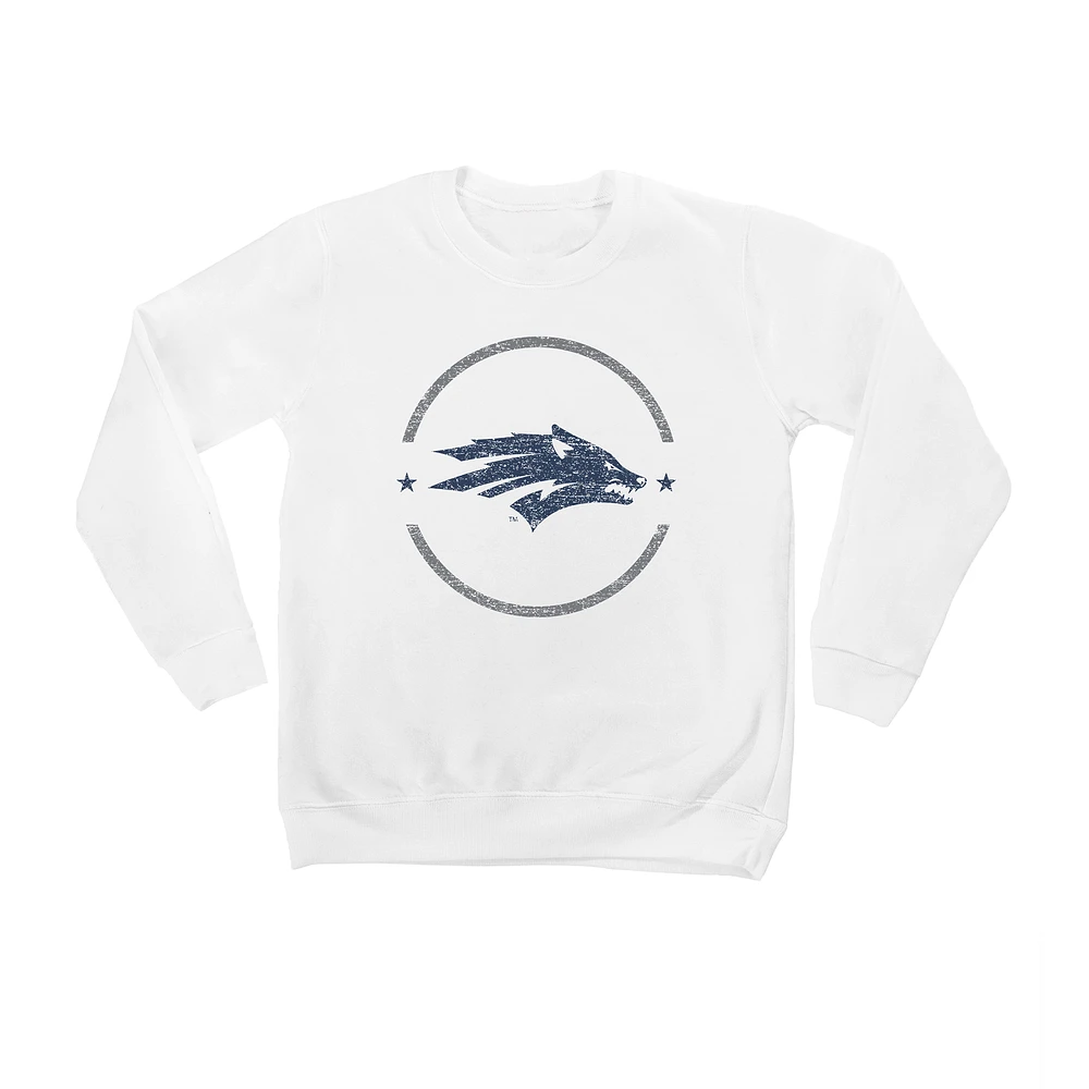 Youth White Nevada Wolf Pack End Zone Pullover Sweatshirt