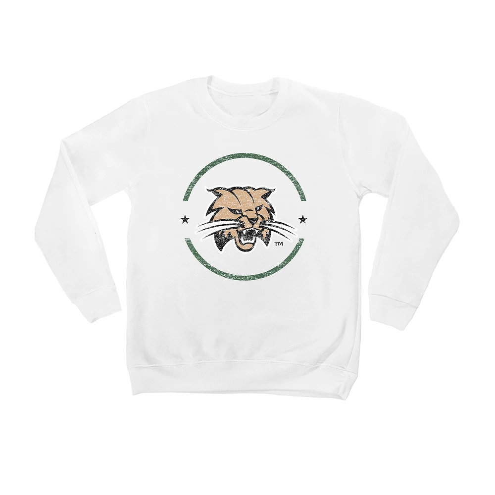 Youth White Ohio Bobcats End Zone Pullover Sweatshirt