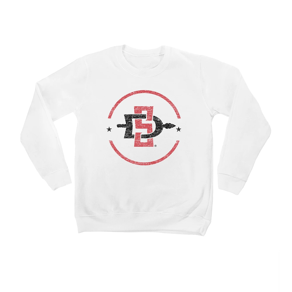 Youth White San Diego State Aztecs End Zone Pullover Sweatshirt