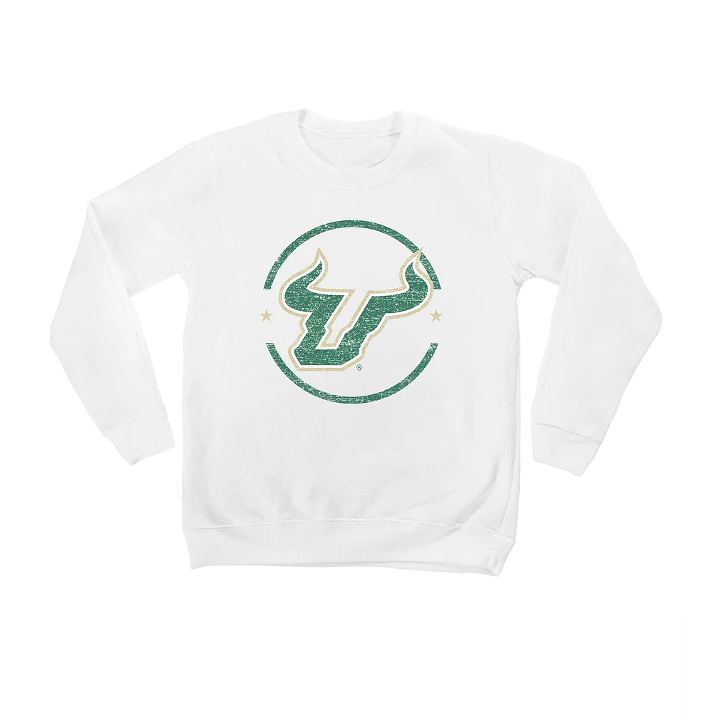 Youth White South Florida Bulls End Zone Pullover Sweatshirt