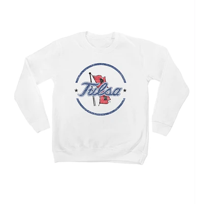 Youth White Tulsa Golden Hurricane End Zone Pullover Sweatshirt