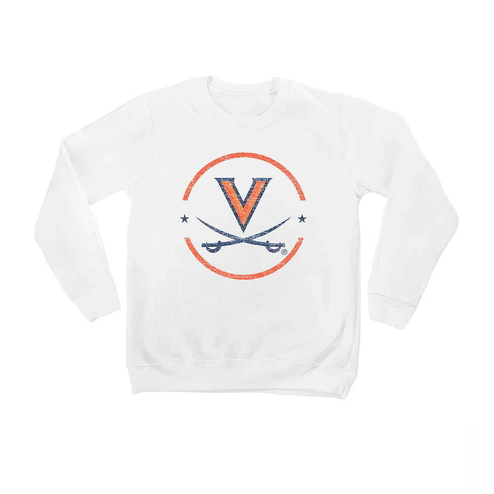 Youth White Virginia Cavaliers End Zone Pullover Sweatshirt