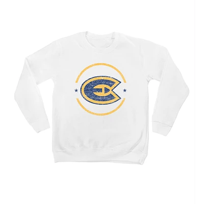 Youth White Wisconsin Eau Claire Blugolds End Zone Pullover Sweatshirt