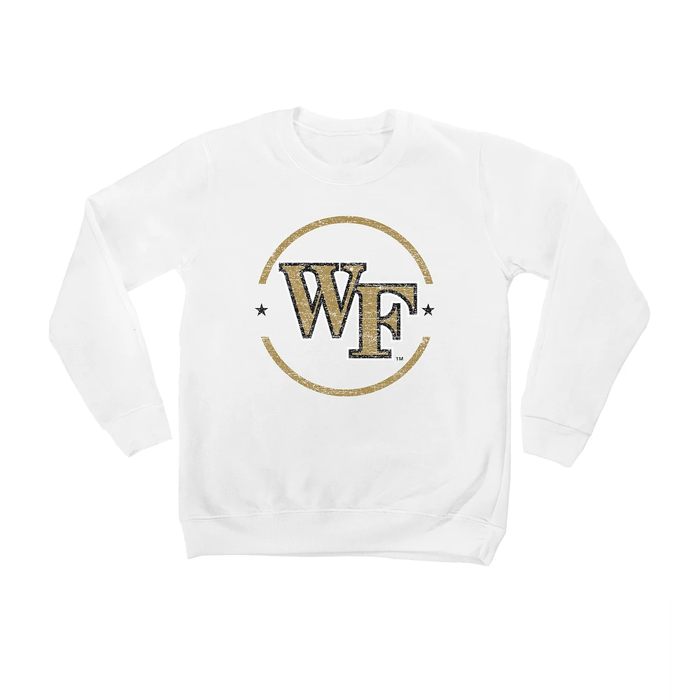 Youth White Wake Forest Demon Deacons End Zone Pullover Sweatshirt