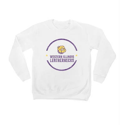 Youth White Western Illinois Leathernecks End Zone Pullover Sweatshirt