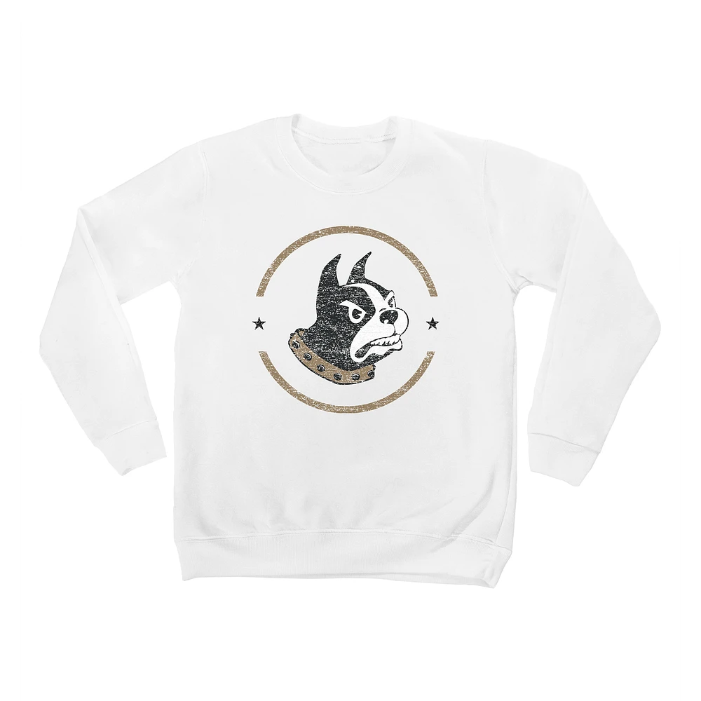 Youth White Wofford Terriers End Zone Pullover Sweatshirt