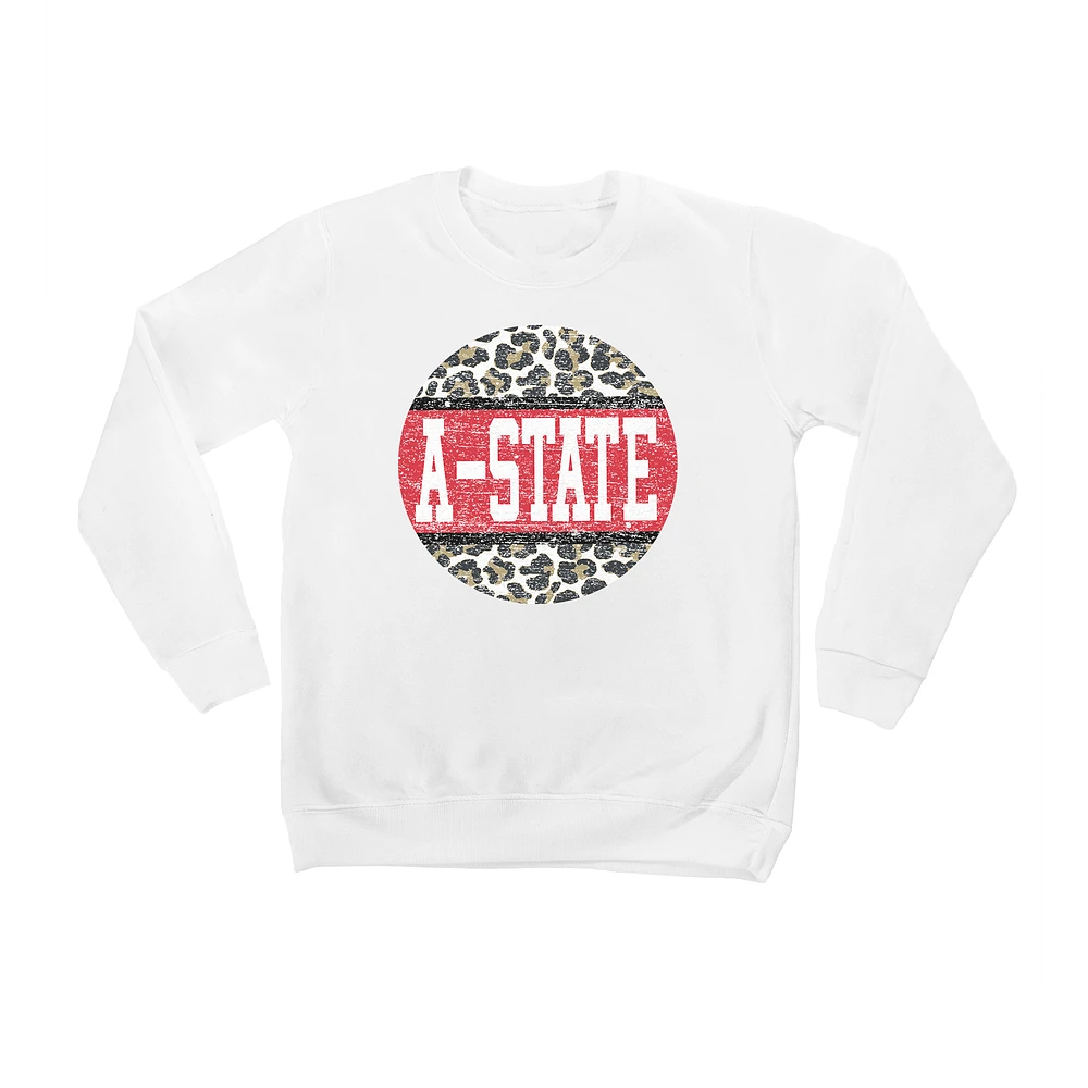 Youth White Arkansas State Red Wolves Scoop & Score Pullover Sweatshirt