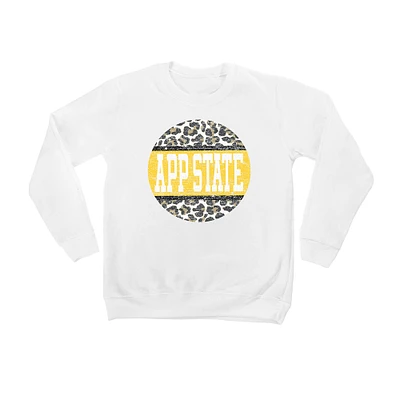 Youth White Appalachian State Mountaineers Scoop & Score Pullover Sweatshirt