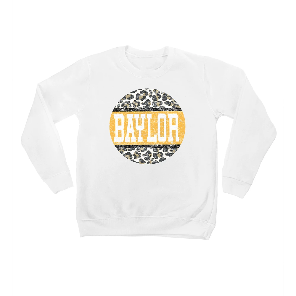 Youth White Baylor Bears Scoop & Score Pullover Sweatshirt