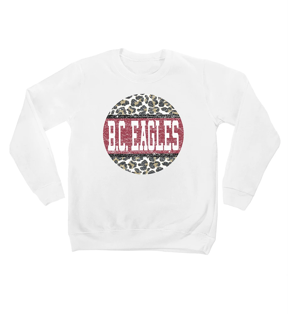 Youth White Boston College Eagles Scoop & Score Pullover Sweatshirt