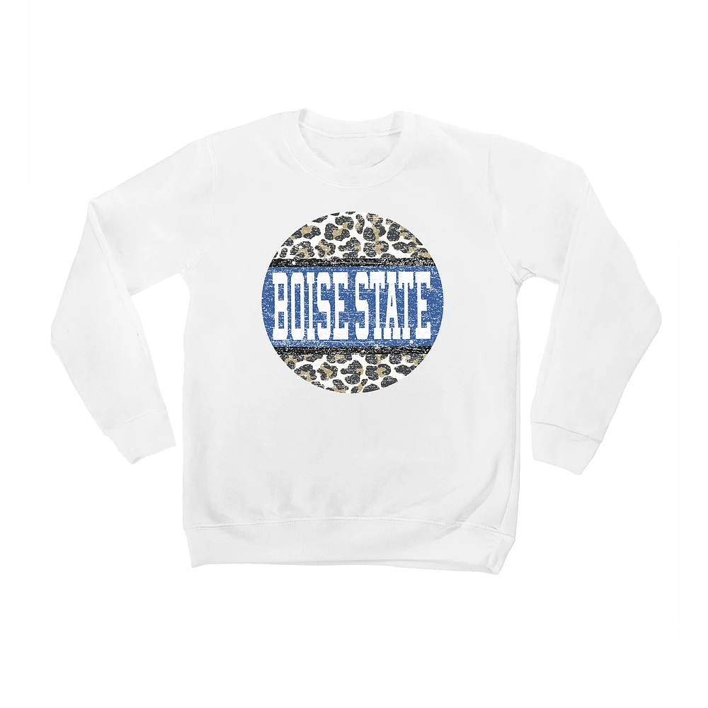 Youth White Boise State Broncos Scoop & Score Pullover Sweatshirt