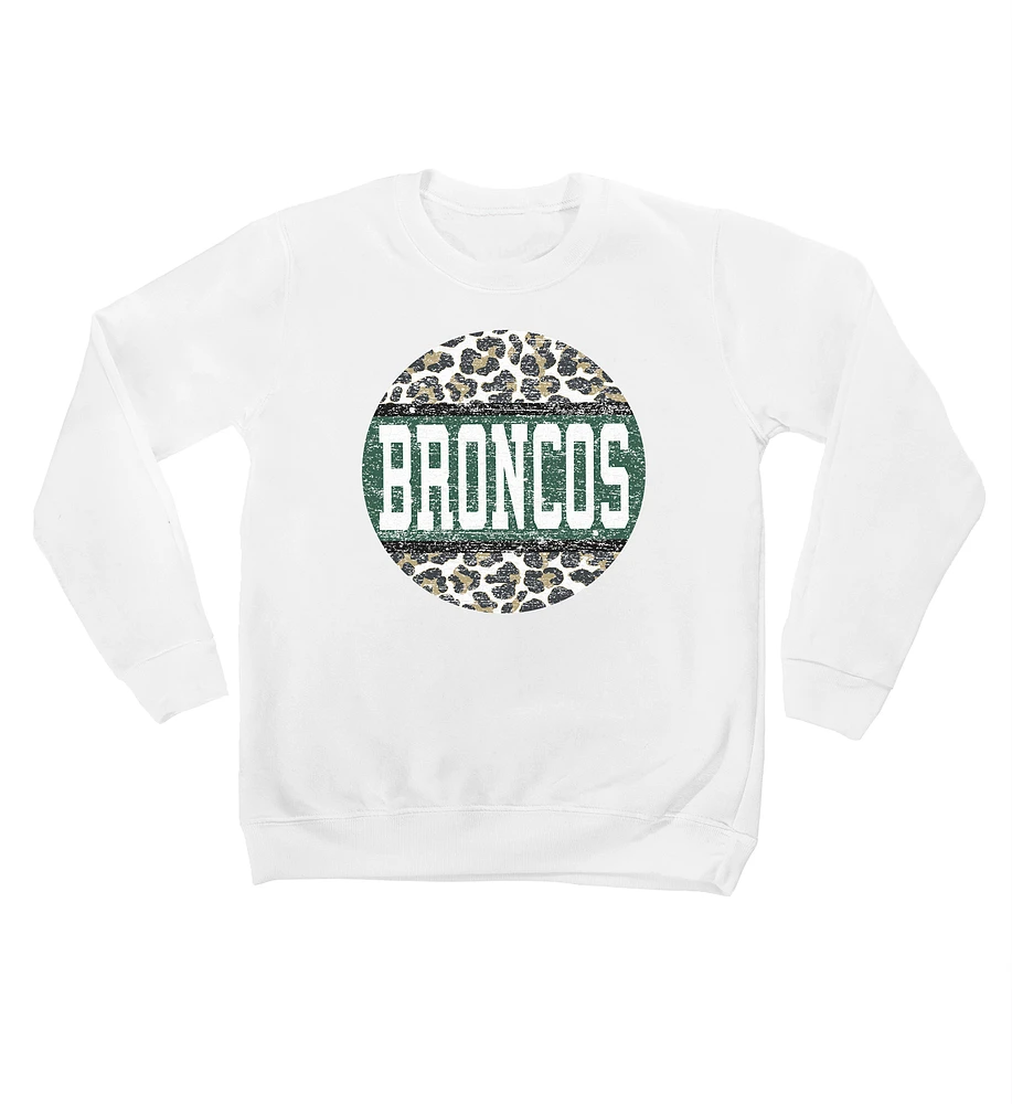Youth White Cal Poly Mustangs Scoop & Score Pullover Sweatshirt