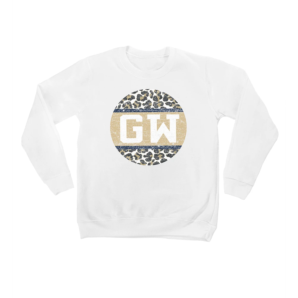 Youth White George Washington University Scoop & Score Pullover Sweatshirt