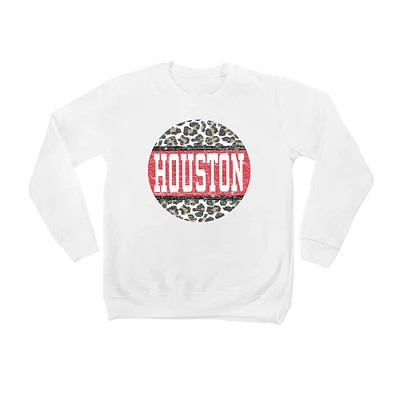 Youth White Houston Cougars Scoop & Score Pullover Sweatshirt