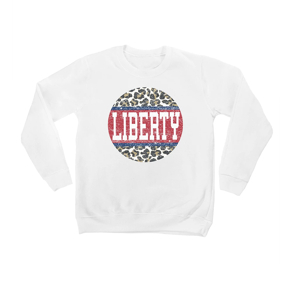 Youth White Liberty Flames Scoop & Score Pullover Sweatshirt