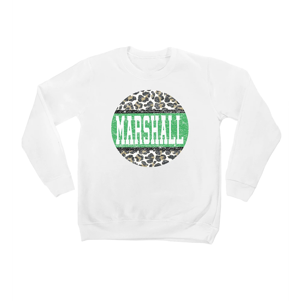 Youth White Marshall Thundering Herd Scoop & Score Pullover Sweatshirt