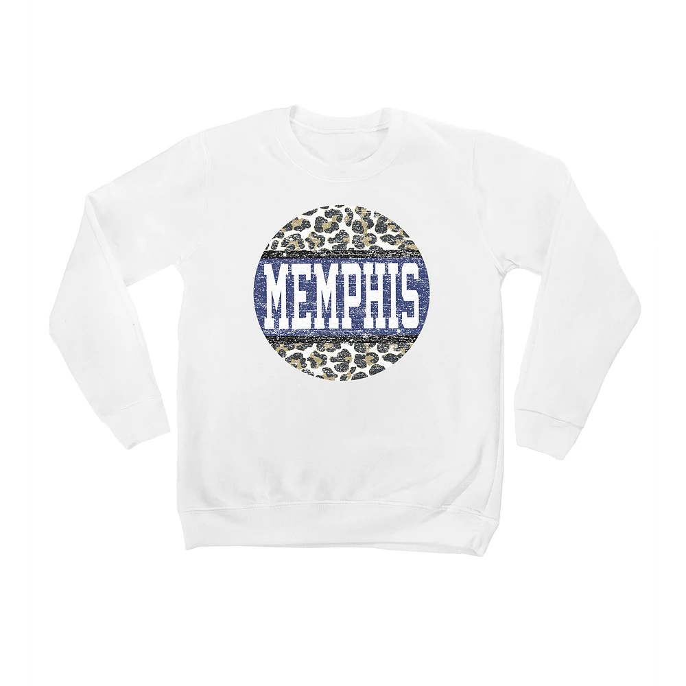 Youth White Memphis Tigers Scoop & Score Pullover Sweatshirt