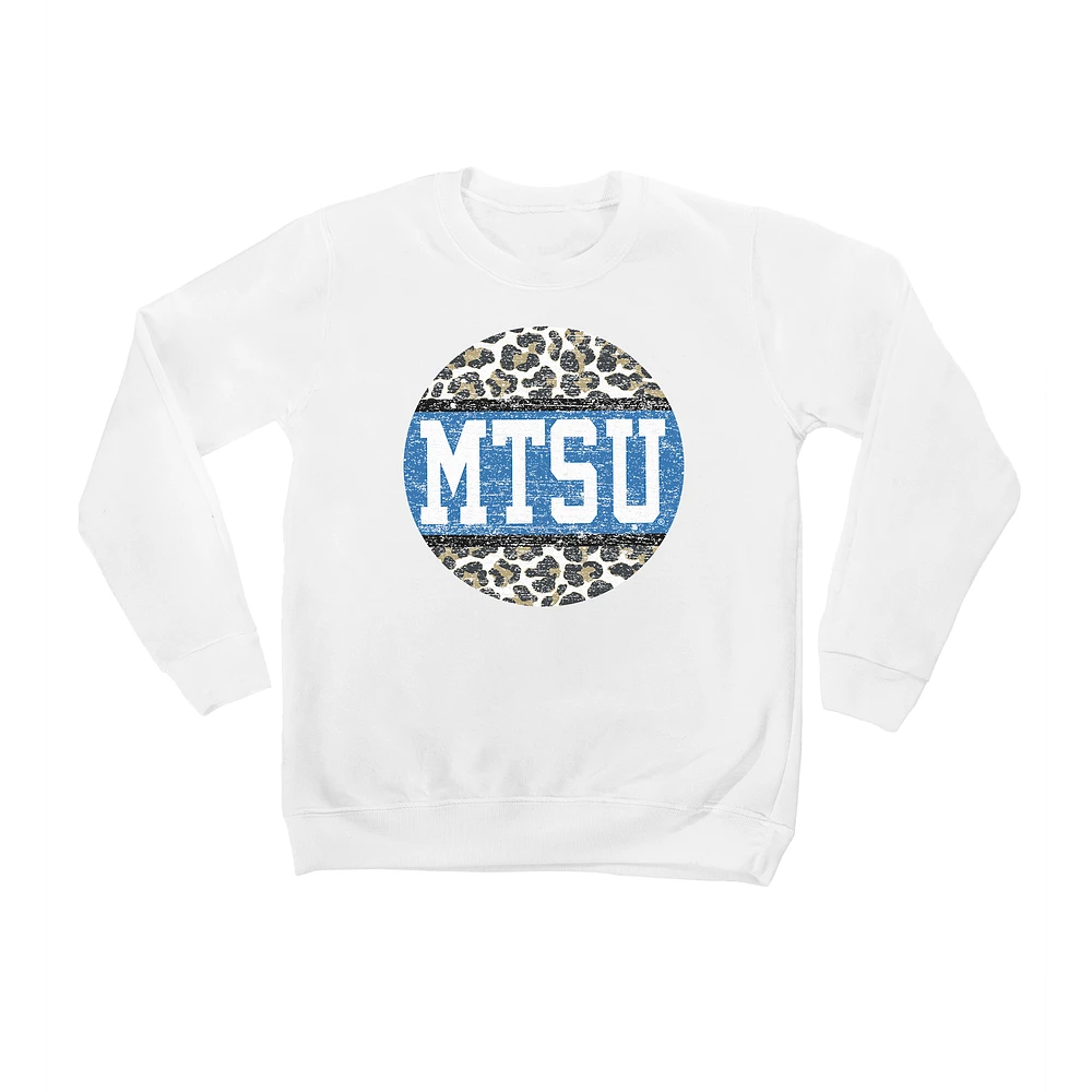 Youth White MTSU Blue Raiders Scoop & Score Pullover Sweatshirt