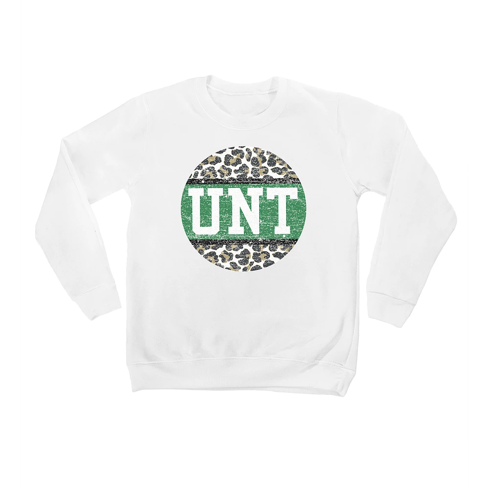 Youth White North Texas Mean Green Scoop & Score Pullover Sweatshirt