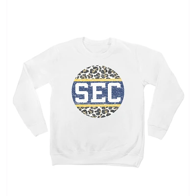 Youth White SEC Scoop & Score Pullover Sweatshirt
