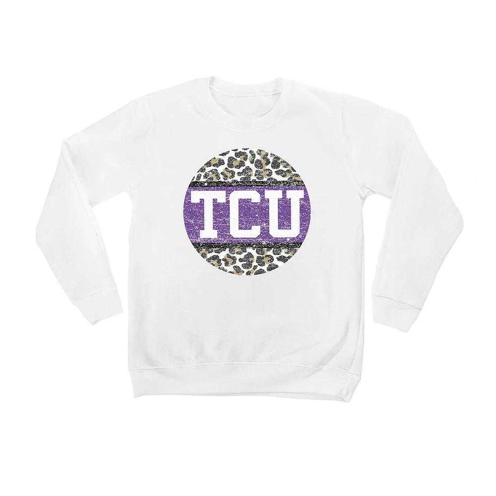 Youth White TCU Horned Frogs Scoop & Score Pullover Sweatshirt