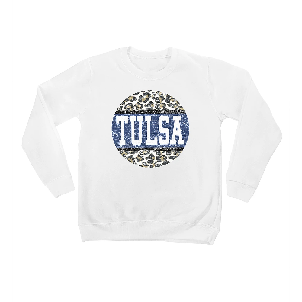 Youth White Tulsa Golden Hurricane Scoop & Score Pullover Sweatshirt