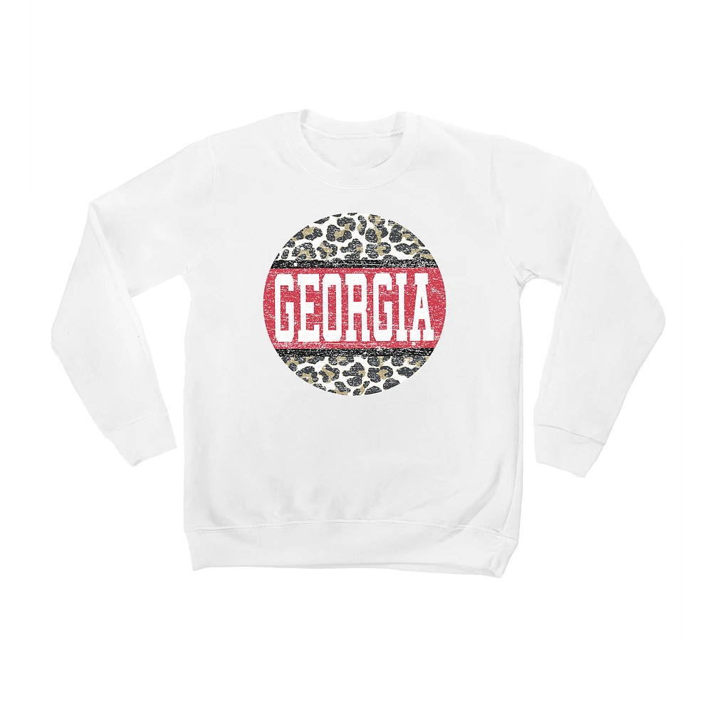 Youth White Georgia Bulldogs Scoop & Score Pullover Sweatshirt