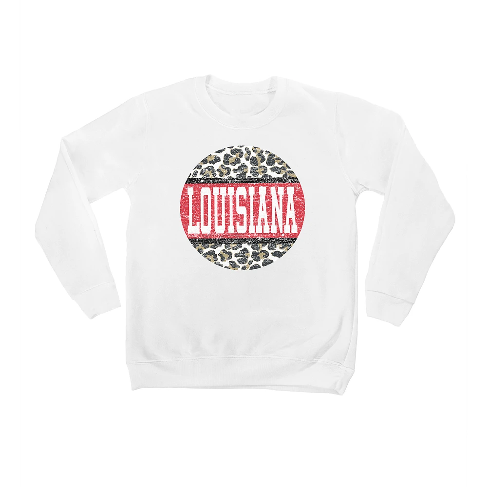 Youth White Louisiana Ragin' Cajuns Scoop & Score Pullover Sweatshirt