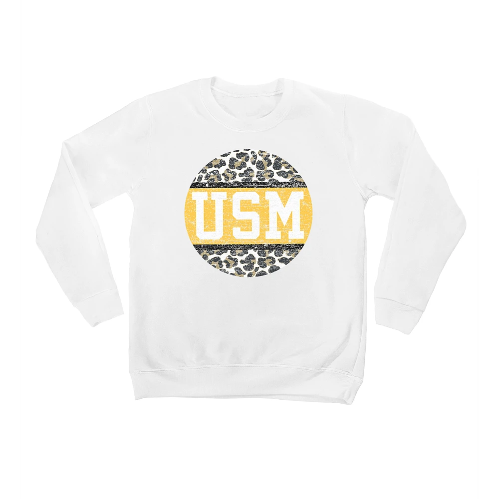 Youth White Southern Miss Golden Eagles Scoop & Score Pullover Sweatshirt
