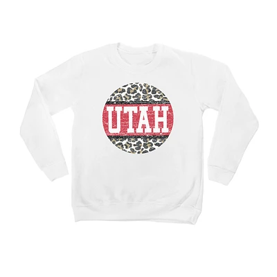 Youth White Utah Utes Scoop & Score Pullover Sweatshirt