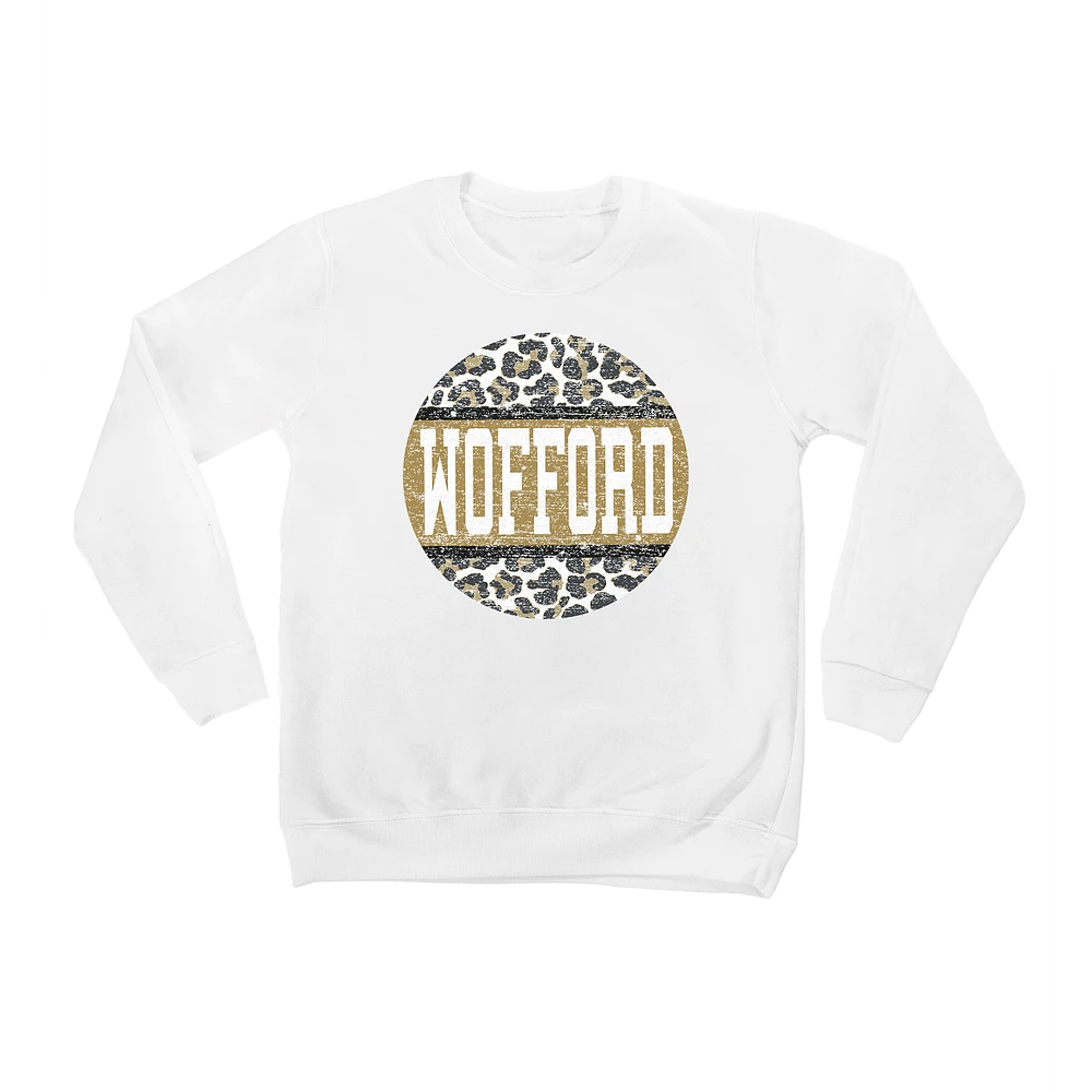 Youth White Wofford Terriers Scoop & Score Pullover Sweatshirt
